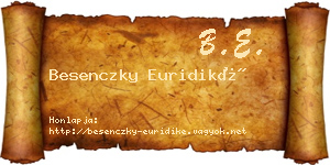Besenczky Euridiké névjegykártya